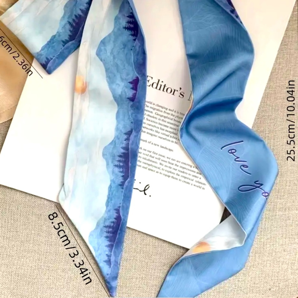 ***SOLD*** Oil Painting Silky Scarf Tied Headband Vintage All Match